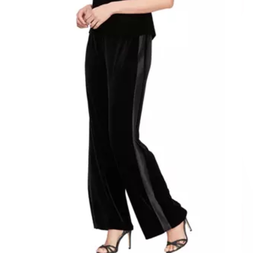 Alex Evenings womens Velvet Full Length Formal Dress Black Pant NWOT Size XL - Picture 3 of 8
